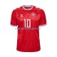 Camisola Dinamarca Eriksen 10 Homem Equipamento Primeiro Euro 2024 Manga Curta